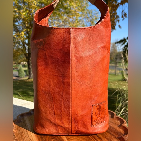 Vintage Berliner Bag Emelia Brown Leather Hobo Shoulder Bag EUC - Picture 3 of 17